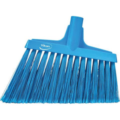 Vikan - 11-1/2" Wide, Blue Polyester Bristles, Angled Broom - Flagged, Water Resistant - Strong Tooling