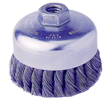 4" Single Row Wire Cup Brush - .020 Bronze; 5/8-11 A.H.; - Non-Sparking Wire Wheel - Strong Tooling