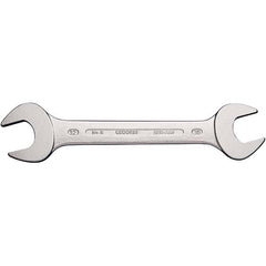 Open End Wrench: Double End Head, 7/8 x 1-1/16″ 15 ° Head Angle, Vanadium Steel, Matte Chrome Finish