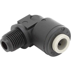 Push-To-Connect Tube Fitting: Male Elbow, 3/8 x 3/8″ OD Polypropylene, 150 psi