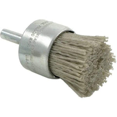 Brush Research Mfg. - 180 Grit, 1" Brush Diam, Crimped, End Brush - Medium Grade, 1/4" Diam Steel Shank, 20,000 Max RPM - Strong Tooling