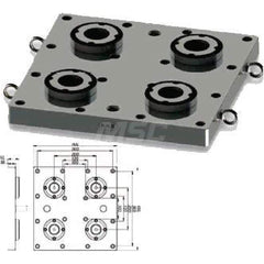 EDM Chucks; Chuck Size: 360mm x 150mm x 55mm; System Compatibility: Erowa ITS; Actuation Type: Pneumatic; Material: Stainless Steel; CNC Base: Yes; EDM Base: No; Clamping Force (N): 20000.00; Series/List: RHS ITS