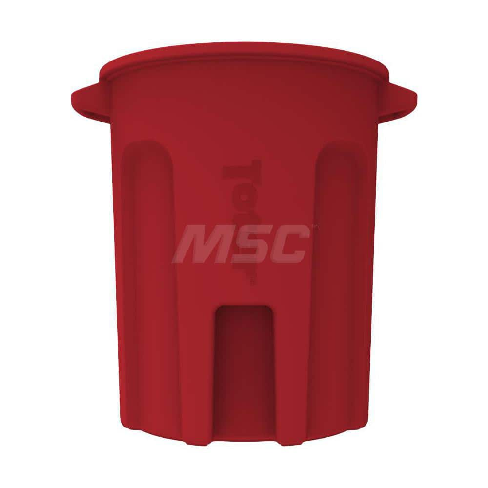 Trash Cans & Recycling Containers; Product Type: Trash Can; Container Capacity: 55 gal; Container Shape: Round; Lid Type: No Lid; Container Material: Plastic; Color: Red; Features: Integrated Handles Aids In Lifting Of Can & Improves Dumping Efficiency; R