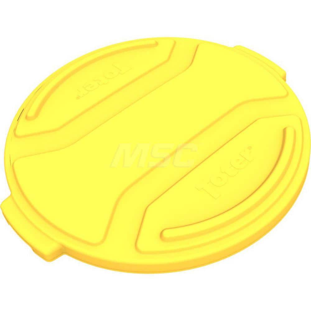 Trash Can & Recycling Container Lids; Lid Shape: Round; Lid Type: Flat; Container Shape: Round; Color/Finish: Yellow; For Use With: Trash Cans; Material: Plastic; Overall Length: 24.60; Lid Length (Inch): 24.60; Height (Decimal Inch): 1.8; Height (Inch):