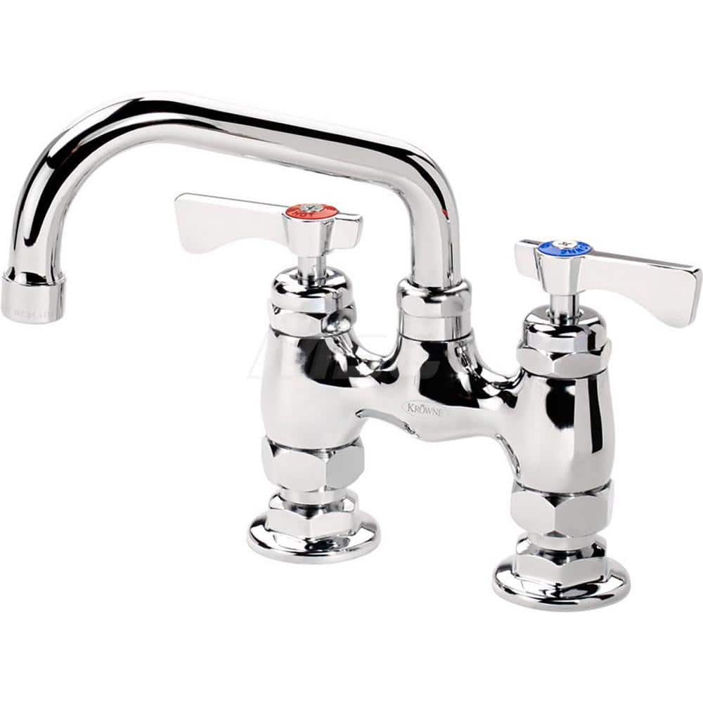 Industrial & Laundry Faucets; Type: Base Mount Faucet; Style: Base Mounted; Design: Base Mounted; Handle Type: Lever; Spout Type: Swing Spout/Nozzle; Mounting Centers: 4; Spout Size: 6; Finish/Coating: Chrome Plated Brass; Type: Base Mount Faucet