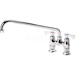 Industrial & Laundry Faucets; Type: Base Mount Faucet; Style: Base Mounted; Design: Base Mounted; Handle Type: Lever; Spout Type: Swing Spout/Nozzle; Mounting Centers: 4; Spout Size: 14; Finish/Coating: Chrome Plated Brass; Type: Base Mount Faucet