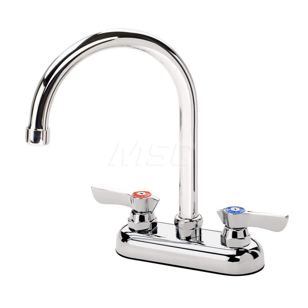 Industrial & Laundry Faucets; Type: Base Mount Faucet; Style: Base Mounted; Design: Base Mounted; Handle Type: Lever; Spout Type: Gooseneck; Mounting Centers: 4; Spout Size: 6; Finish/Coating: Chrome Plated; Type: Base Mount Faucet; Minimum Order Quantity