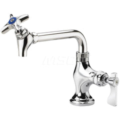 Industrial & Laundry Faucets; Type: Base Mount Faucet; Style: Base Mounted; Design: Base Mounted; Handle Type: Lever; Spout Type: Swing Spout/Nozzle; Mounting Centers: Single Hole; Spout Size: 6; Finish/Coating: Chrome Plated Brass; Type: Base Mount Fauce