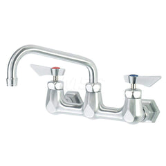 Industrial & Laundry Faucets; Type: Wall Mount Faucet; Style: Wall Mount; Design: Wall Mount; Handle Type: Lever; Spout Type: Swing Spout/Nozzle; Mounting Centers: 8; Spout Size: 6; Finish/Coating: Chrome Plated Satin; Type: Wall Mount Faucet