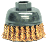 2-3/4" Single Row Wire Cup Brush - .020 Bronze; 5/8-11 A.H.; - Non-Sparking Wire Wheel - Strong Tooling