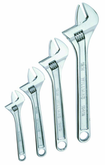 4 Piece Chrome Adjustable Wrench Set - Strong Tooling