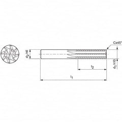 Mapal - Spiral Router Bits Cutting Diameter (mm): 12.00 Number of Flutes: 8 - Strong Tooling