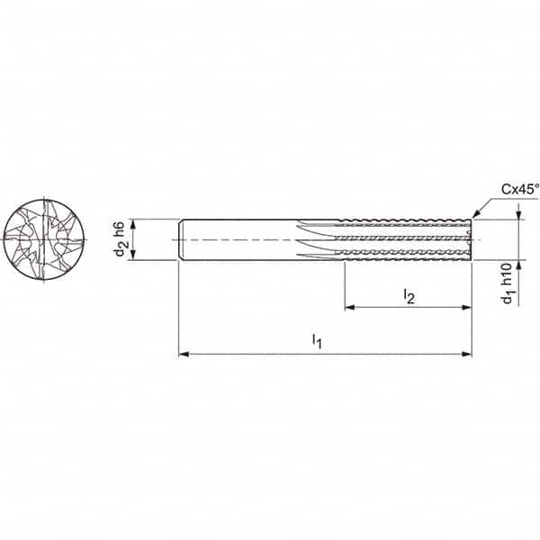 Mapal - Spiral Router Bits Cutting Diameter (mm): 4.00 Number of Flutes: 8 - Strong Tooling