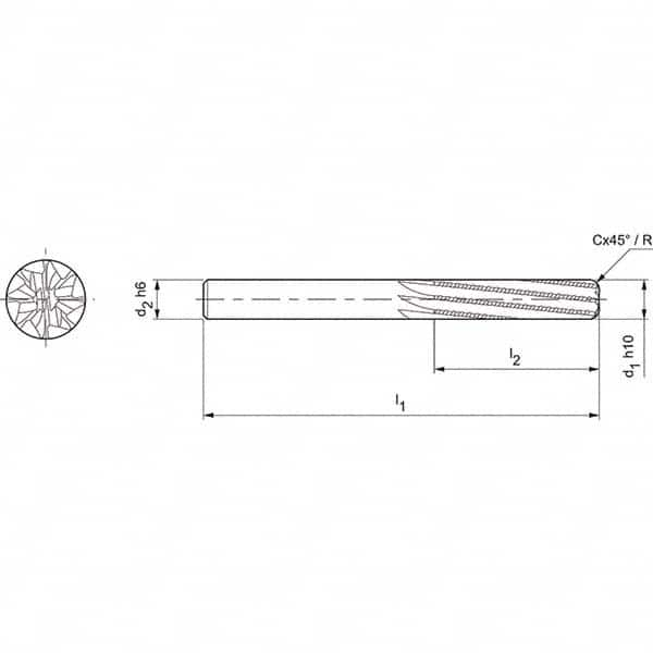 Mapal - Spiral Router Bits Cutting Diameter (mm): 4.00 Number of Flutes: 8 - Strong Tooling