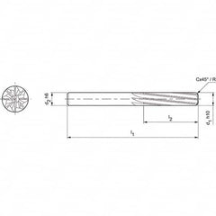 Mapal - Spiral Router Bits Cutting Diameter (mm): 5.00 Number of Flutes: 8 - Strong Tooling