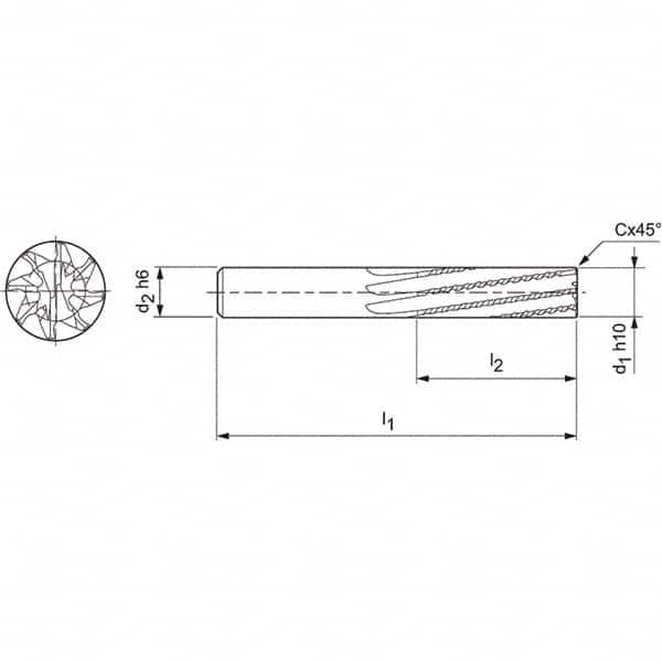 Mapal - Spiral Router Bits Cutting Diameter (mm): 8.00 Number of Flutes: 8 - Strong Tooling