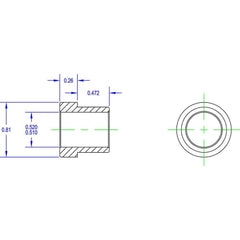 Idler Shaft Shoulder Adapters; Minimum Bore Diameter: .51 in; Maximum Bore Diameter: .520 in; Overall Width: 1; Shoulder Diameter: .81 in; Material: Steel; Insert Material: Steel