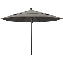 Patio Umbrellas; Diameter (Feet): 11; Height (Feet): 8.917; Fabric Color: Taupe; Base Included: No; Canopy Fabric: Pacifica; Fade Resistant: Yes; Additional Information: Pulley Lift; Frame Material: Aluminum