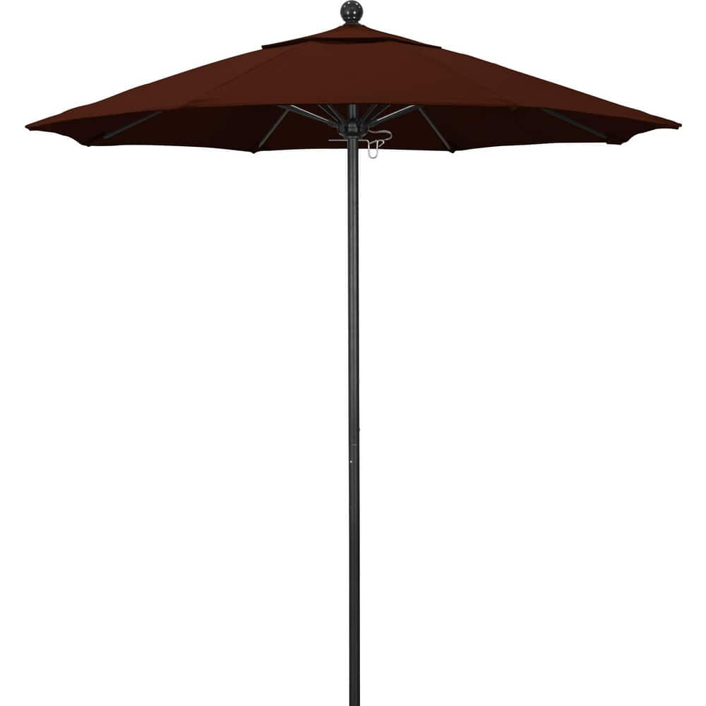 Patio Umbrellas; Diameter (Feet): 7.5; Height (Feet): 8.000; Fabric Color: Brick; Base Included: No; Canopy Fabric: Pacifica; Fade Resistant: Yes; Additional Information: Push Lift; Frame Material: Aluminum