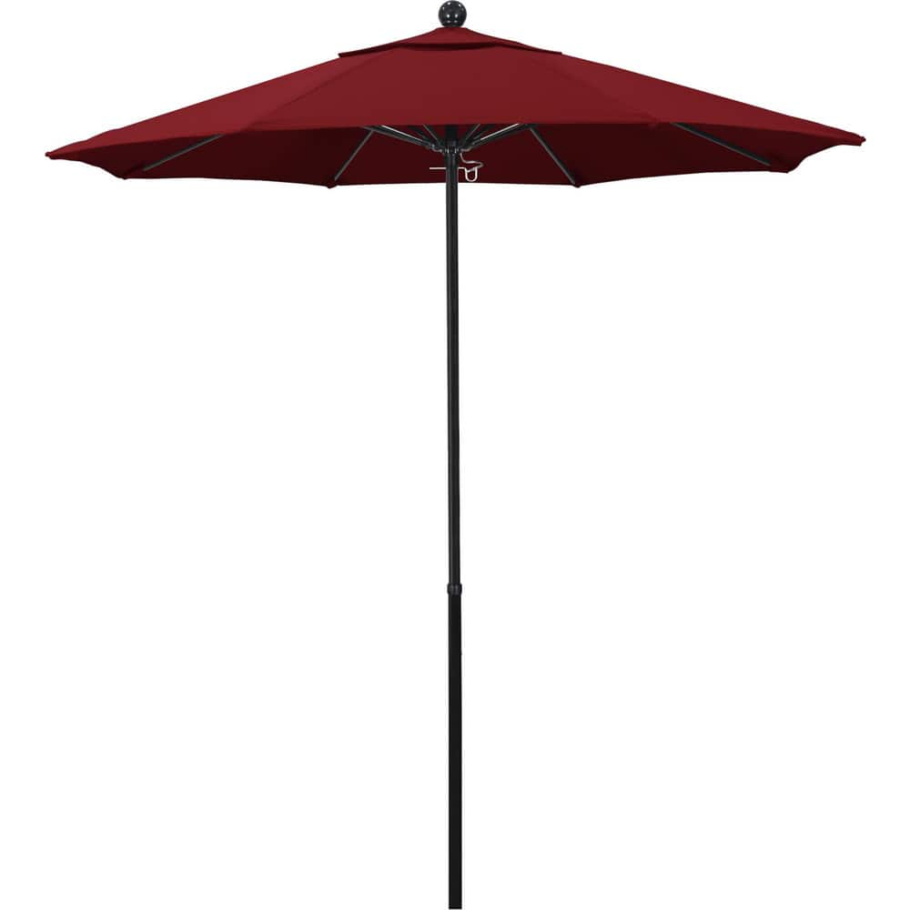 Patio Umbrellas; Diameter (Feet): 7.5; Height (Feet): 7.698; Fabric Color: Red; Base Included: No; Canopy Fabric: Olefin; Fade Resistant: Yes; Additional Information: Push Lift; Frame Material: Fiberglass