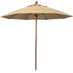 Patio Umbrellas; Diameter (Feet): 9; Height (Feet): 8.583; Fabric Color: Beige; Base Included: No; Canopy Fabric: Pacifica; Fade Resistant: Yes; Additional Information: Push Lift; Frame Material: Aluminum