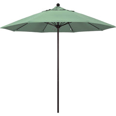 Patio Umbrellas; Diameter (Feet): 9; Height (Feet): 8.583; Fabric Color: Spa; Base Included: No; Canopy Fabric: Pacifica; Fade Resistant: Yes; Additional Information: Push Lift; Frame Material: Aluminum