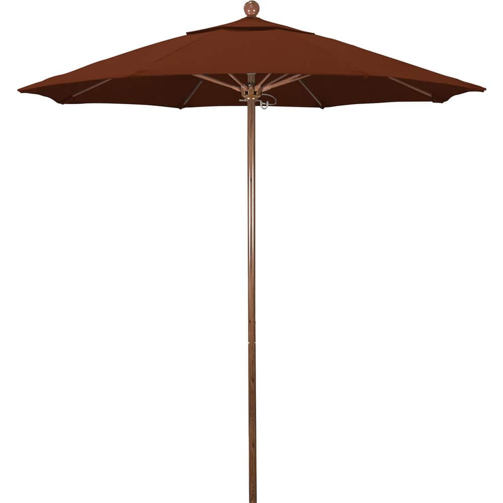 Patio Umbrellas; Diameter (Feet): 7.5; Height (Feet): 8.000; Fabric Color: Terracotta; Base Included: No; Canopy Fabric: Pacifica; Fade Resistant: Yes; Additional Information: Push Lift; Frame Material: Aluminum