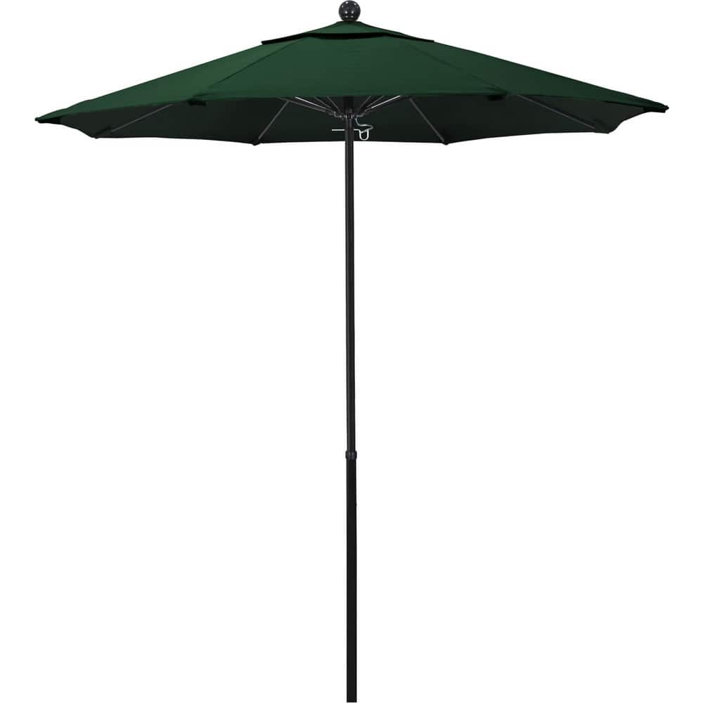 Patio Umbrellas; Diameter (Feet): 7.5; Height (Feet): 7.698; Fabric Color: Hunter Green; Base Included: No; Canopy Fabric: Olefin; Fade Resistant: Yes; Additional Information: Push Lift; Frame Material: Fiberglass