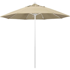 Patio Umbrellas; Diameter (Feet): 9; Height (Feet): 8.583; Fabric Color: Beige; Base Included: No; Canopy Fabric: Pacifica; Fade Resistant: Yes; Additional Information: Push Lift; Frame Material: Aluminum