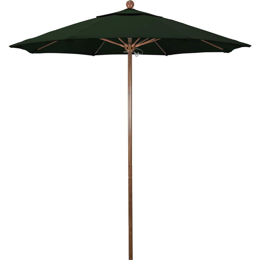 Patio Umbrellas; Diameter (Feet): 7.5; Height (Feet): 8.000; Fabric Color: Hunter Green; Base Included: No; Canopy Fabric: Pacifica; Fade Resistant: Yes; Additional Information: Push Lift; Frame Material: Aluminum