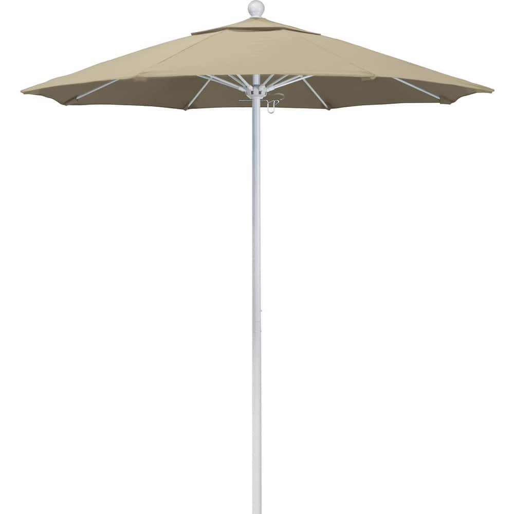 Patio Umbrellas; Diameter (Feet): 7.5; Height (Feet): 8.000; Fabric Color: Beige; Base Included: No; Canopy Fabric: Pacifica; Fade Resistant: Yes; Additional Information: Push Lift; Frame Material: Aluminum