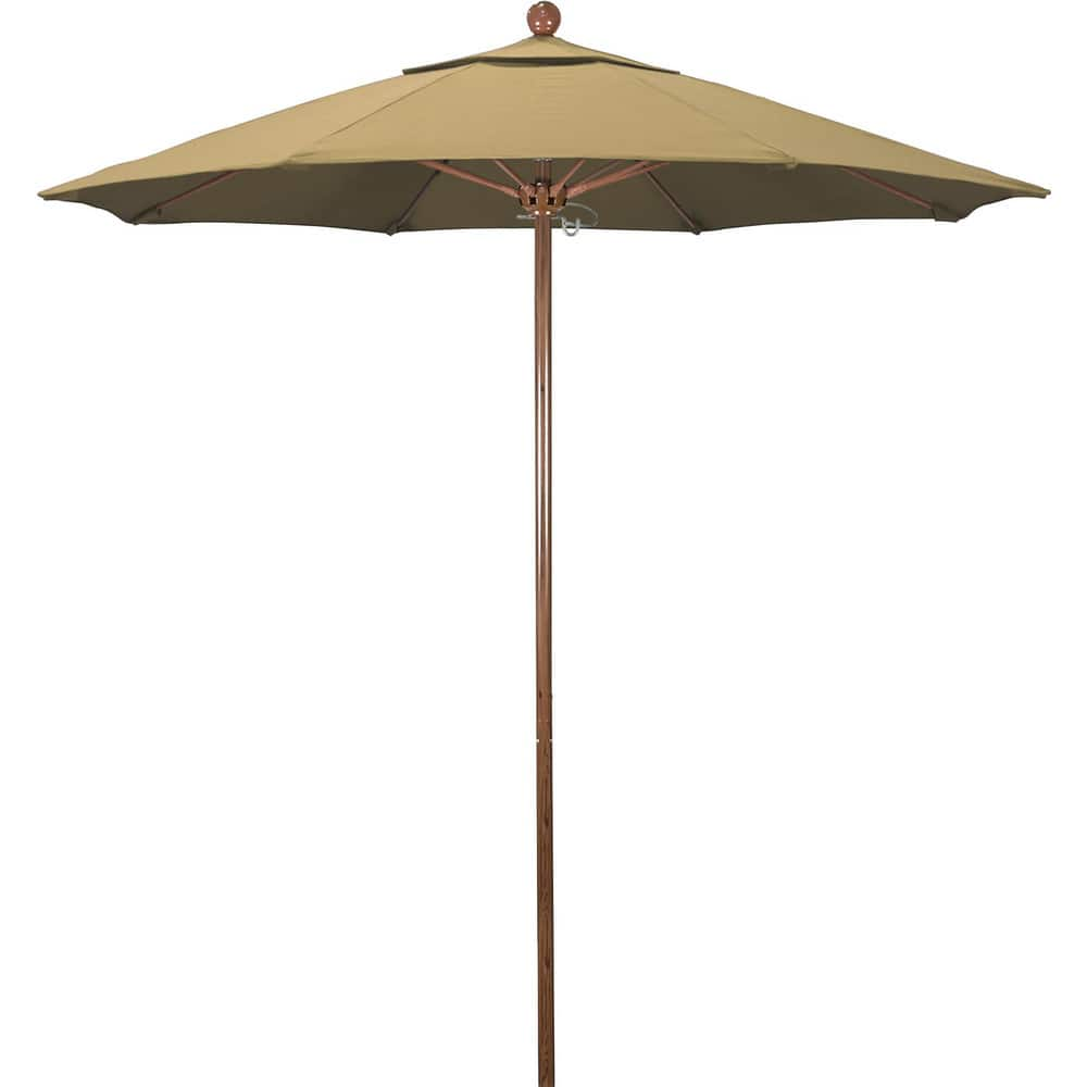 Patio Umbrellas; Diameter (Feet): 7.5; Height (Feet): 8.000; Fabric Color: Champagne; Base Included: No; Canopy Fabric: Olefin; Fade Resistant: Yes; Additional Information: Push Lift; Frame Material: Aluminum