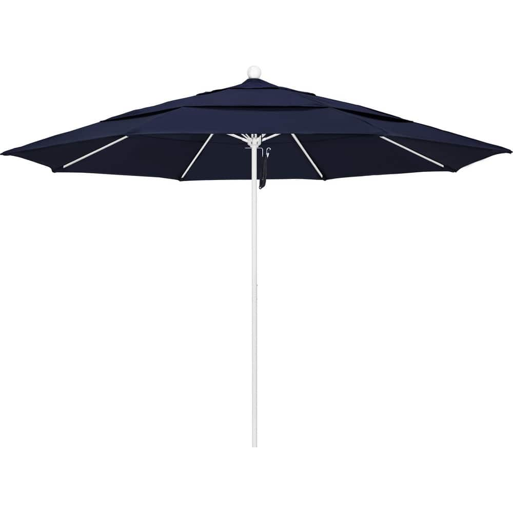 Patio Umbrellas; Diameter (Feet): 11; Height (Feet): 8.917; Fabric Color: Navy; Base Included: No; Canopy Fabric: Pacifica; Fade Resistant: Yes; Additional Information: Pulley Lift; Frame Material: Aluminum