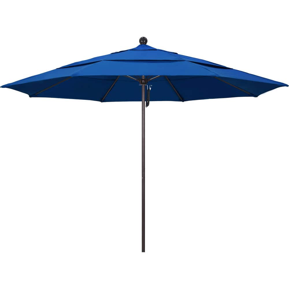 Patio Umbrellas; Diameter (Feet): 11; Height (Feet): 8.917; Fabric Color: Pacific Blue; Base Included: No; Canopy Fabric: Pacifica; Fade Resistant: Yes; Additional Information: Pulley Lift; Frame Material: Aluminum