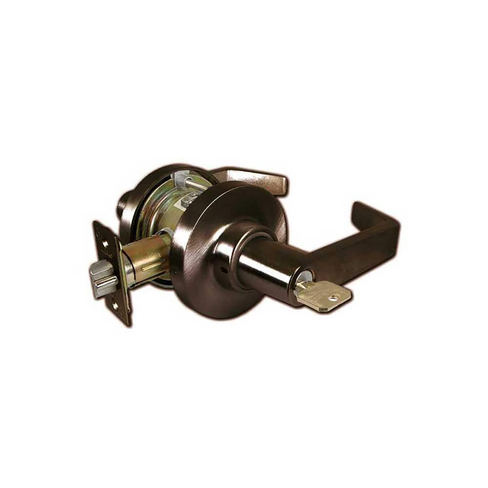 Lever Locksets; Type: Entry; Key Type: Keyed Different; Strike Type: ASA Strike; Finish/Coating: Oil Rubbed Bronze; Material: Steel; Material: Steel; Door Thickness: 1 5/8 - 1 7/8; Backset: 2.75; Lockset Grade: Grade 1; Cylinder Type: SFIC Less Core; Mini