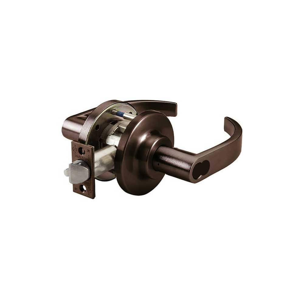 Lever Locksets; Type: Classroom; Key Type: Keyed Different; Strike Type: ANSI 4-7/8; Finish/Coating: Oil Rubbed Bronze; Material: Steel; Material: Steel; Door Thickness: 1-3/4″ ™2-1/4″ ™; Backset: 2.75; Lockset Grade: Grade 1; Cylinder Type: Schlage LFIC