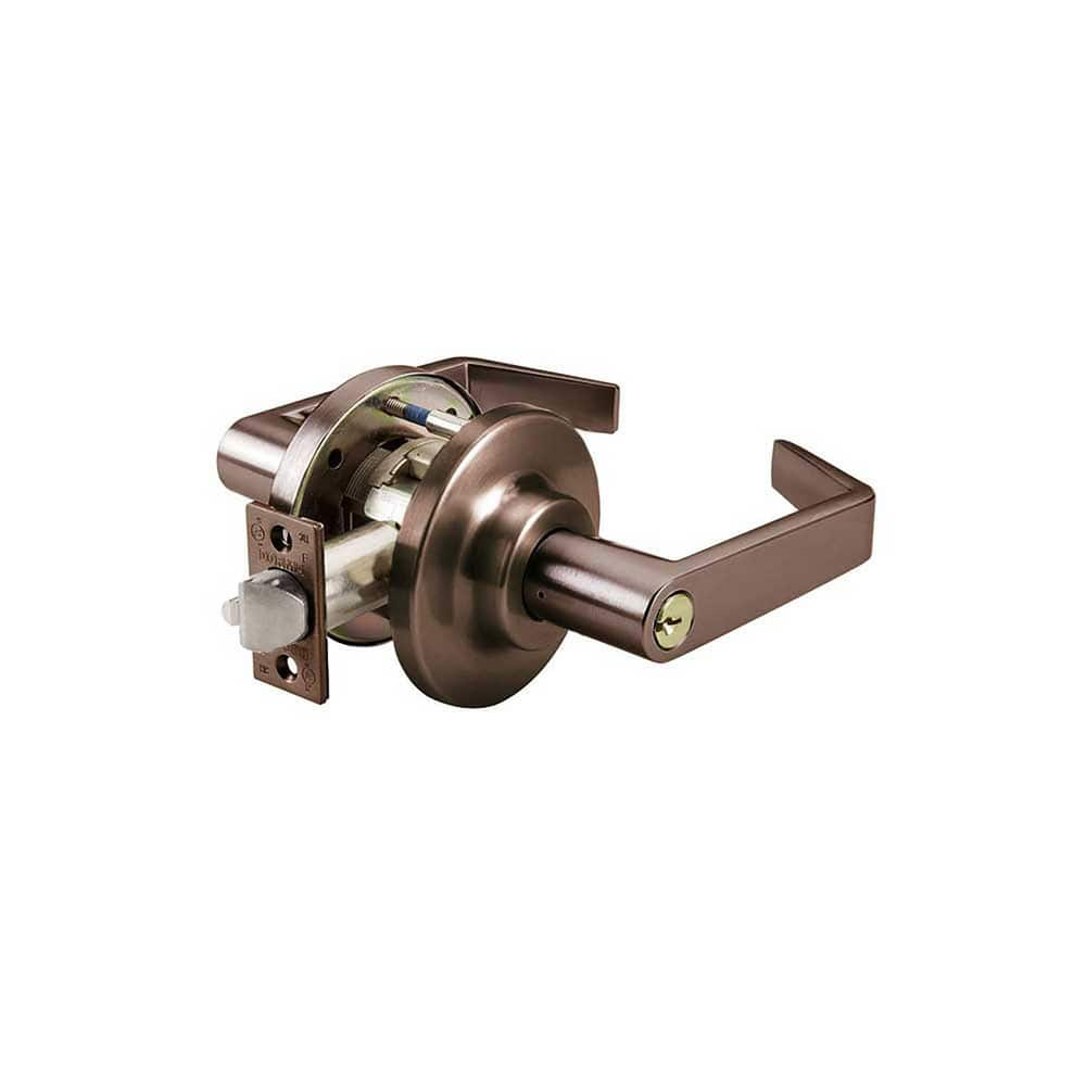 Lever Locksets; Type: Storeroom; Key Type: Keyed Different; Strike Type: ANSI 4-7/8; Finish/Coating: Oil Rubbed Bronze; Material: Steel; Material: Steel; Door Thickness: 1-3/4″ ™2-1/4″ ™; Backset: 2.75; Lockset Grade: Grade 1; Cylinder Type: Conventional;