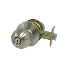 Knob Locksets; Type: Entrance; Conventional; Key Type: Keyed Different; Material: Steel - coated with zinc dichromate; Finish/Coating: Satin Stainless Steel; Compatible Door Thickness: 1 3/8 - 1 3/4; Material: Steel - coated with zinc dichromate; Backset: