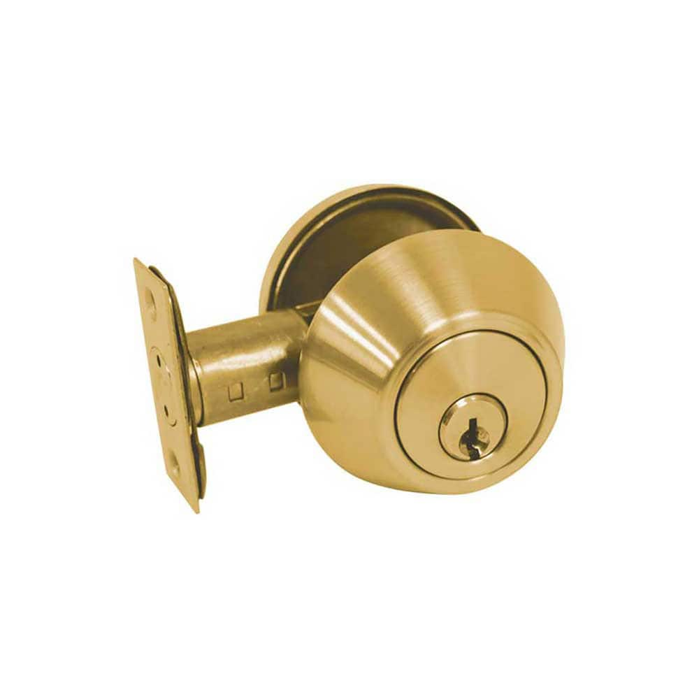 Deadbolts; Type: Single Cylinder; Key Type: Keyed Alike; Lock Type: Single Cylinder; Mount Type: Through Hole; Finish/Coating: Bright Brass; Material: Steel; Minimum Door Thickness: 1.375 in; Maximum Door Thickness: 1.75 in; Lockset Grade: Grade 3; Minimu