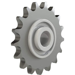 Chain Idler Sprockets; Bore Diameter: 0.6350; Pitch: 0.5 in; Compatible Shaft Diameter: 0.625 in; Number Of Strands: 1; Bearing Type: Ball; Material: Steel; Number of Teeth: 17; Minimum Order Quantity: Steel; Shaft Diameter (Inch): 0.625 in; Chain Size Nu