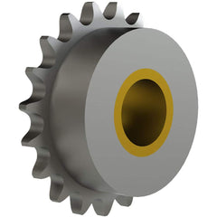 Chain Idler Sprockets; Bore Diameter: 1.0000; Hub Diameter: 2.5000; Pitch: 0.5 in; Compatible Shaft Diameter: 1 in; Number Of Strands: 1; Bearing Type: Plain; Material: Steel; Number of Teeth: 19; Minimum Order Quantity: Steel; Shaft Diameter (Inch): 1 in