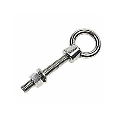 Fixed Lifting Eye Bolt: Without Shoulder, 400 lb Capacity, 1/4 ™ Thread, Grade 316 Stainless Steel Fully Threaded, 6″ Shank