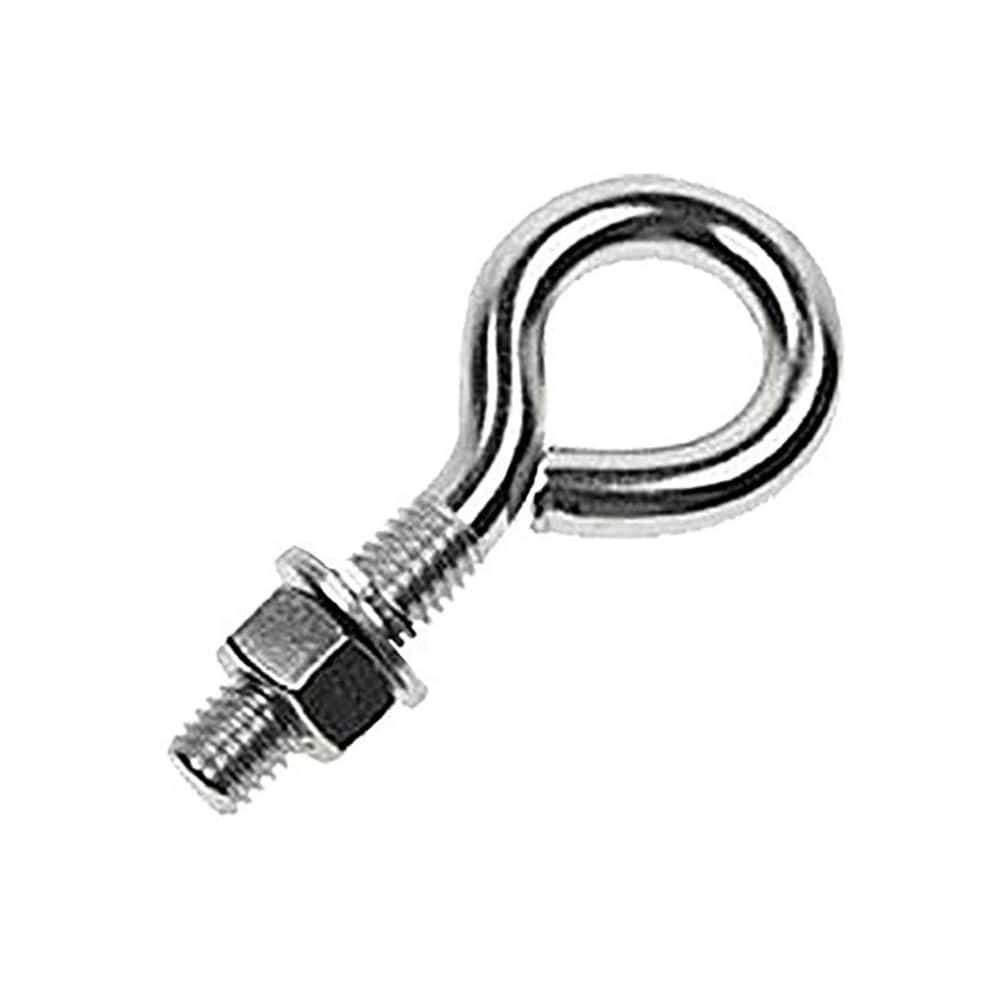 Fixed Lifting Eye Bolt: With Shoulder, 2,000 lb Capacity, 1/2 ™ Thread, Grade 316 Stainless Steel Fully Threaded, 12″ Shank, 12″ Thread Length