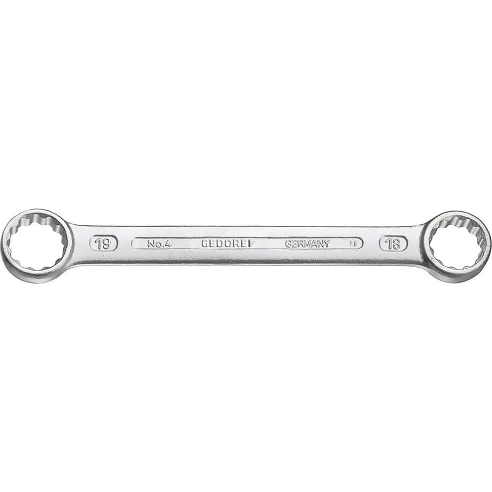 Box Wrenches; Wrench Type: Flat Ring Wrench; Wrench Size: 17x19 mm; Head Type: Straight; Double/Single End: Double; Wrench Shape: Straight; Material: Vanadium Steel; Finish: Chrome-Plated; Head Thickness: 8.5000; Standards: ISO 1085; ISO 3318; Number Of P