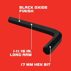 Hex Keys; End Type: Hex; Handle Type: L-Handle; Arm Style: Long; Arm Length: 6.141 in; Handle Color: Black; Insulated: No; Overall Length: 6.14