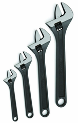 4 Piece Black Adjustable Wrench Set - Strong Tooling