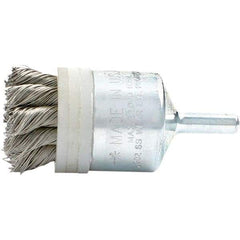 Brush Research Mfg. - 1.13" Brush Diam, Knotted, End Brush - 1/4" Diam Steel Shank, 20,000 Max RPM - Strong Tooling