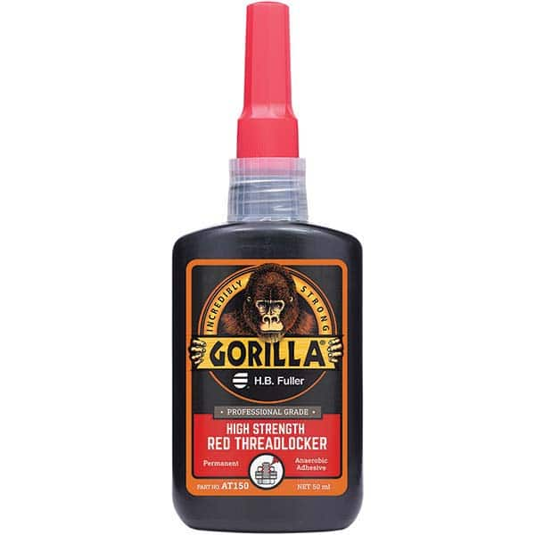 GorillaPro - 50 mL Bottle, Red, High Strength Threadlocker - Strong Tooling