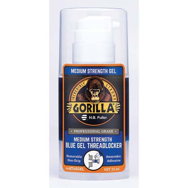 GorillaPro - 35 mL Pump Bottle, Blue Gel, Medium Strength Threadlocker - Strong Tooling