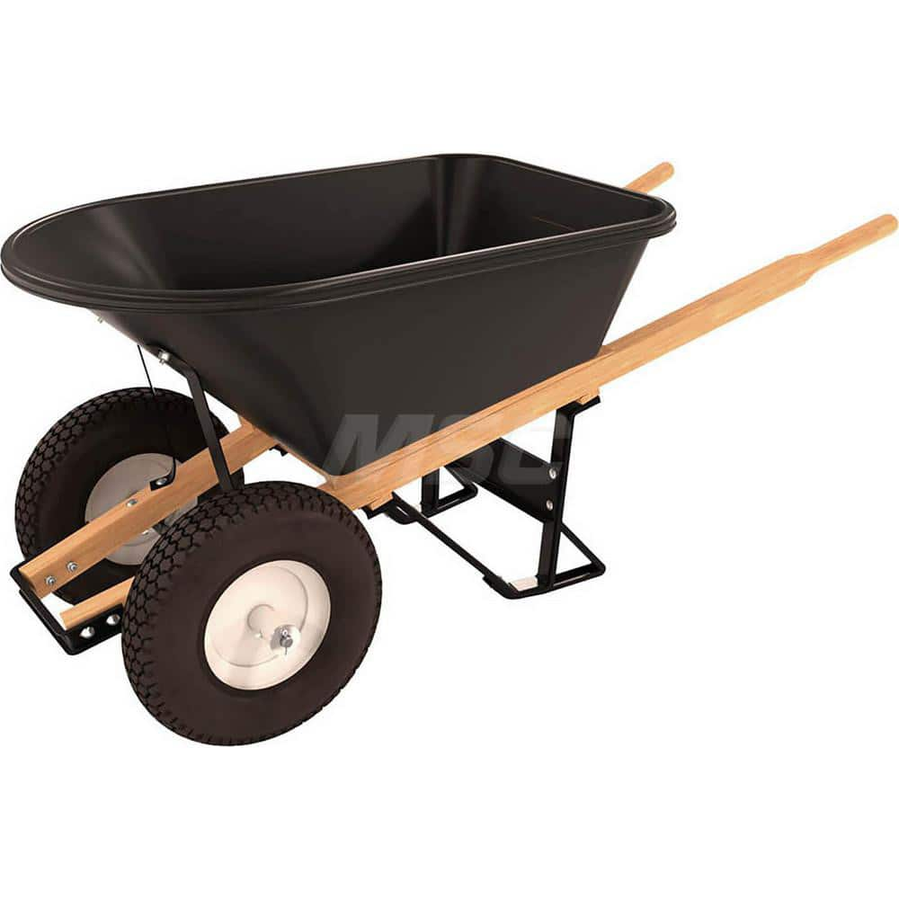 Wheelbarrows; Volume Capacity: 5.8; Load Capacity: 250; Wheel Type: Flat-Free Wheel; Wheel Material: Rubber; Tray Material: Polyethylene; Handle Material: Wood; Capacity (Lb.): 5.8